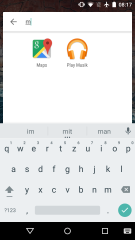 Suchfunktion in der App-&Uuml;bersicht von Android M (Screenshot: Golem.de)