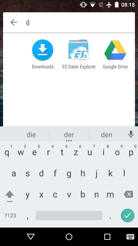 Suchfunktion in der App-&Uuml;bersicht von Android M (Screenshot: Golem.de)