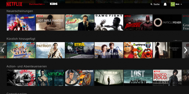In jeder Zeile kann der Nutzer manuell nach links oder rechts bl&auml;ttern. (Screenshot: Golem.de)