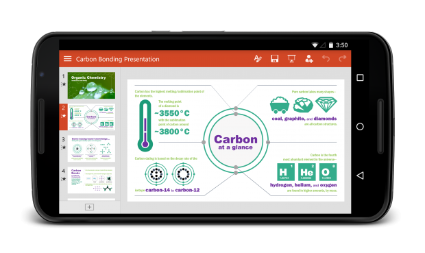 Microsoft Powerpoint auf Android-Smartphone (Bild: Microsoft)