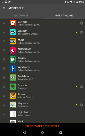 Android-App von Pebble Time (Screenshot: Golem.de)