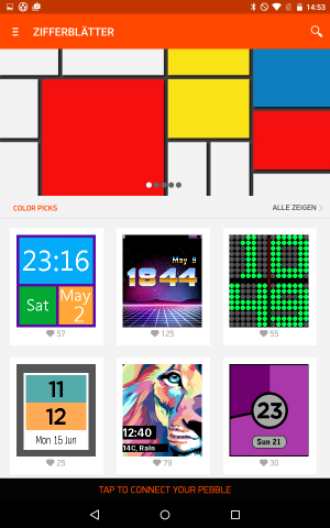 Android-App von Pebble Time (Screenshot: Golem.de)