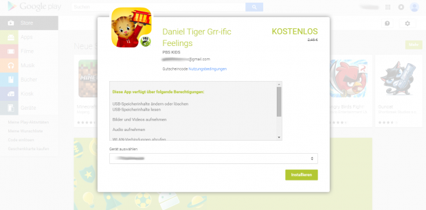 Auch im Browser gibt es keine weiteren Informationen zur Gratis-App der Woche. (Screenshot: Golem.de)