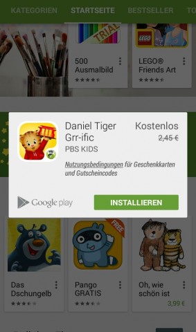 Beim Erwerb der Gratis-App der Woche gibt es keine weiteren Informationen &uuml;ber die App. (Screenshot: Golem.de)