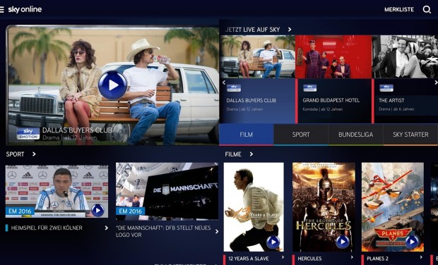 Sky-Online-App f&uuml;r Android (Bild: Sky)