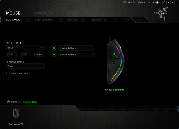 Razer Mamba im Synapse-Treiber (Screenshot: Golem.de)