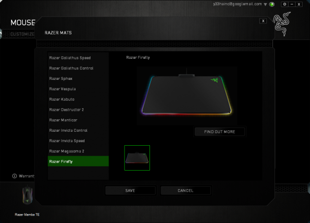 Razer Mamba im Synapse-Treiber (Screenshot: Golem.de)