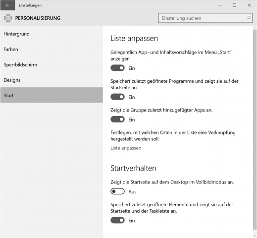 Einstellungen von Windows 10 (Bild: Microsoft)