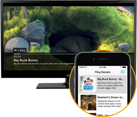 Fling streamt Inhalte vom Smartphone auf ein Fire-TV-Ger&auml;t. (Bild: Amazon)