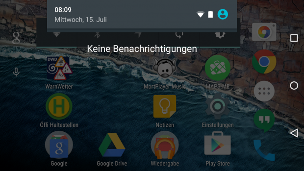 Benachrichtigungen im Querformat (Screenshot: Golem.de)