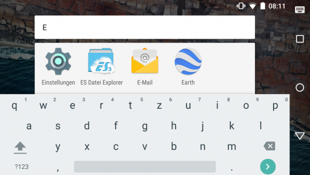 Das Suchfeld in der App-Übersicht ist jetzt direkt erreichbar. (Screenshot: Golem.de)