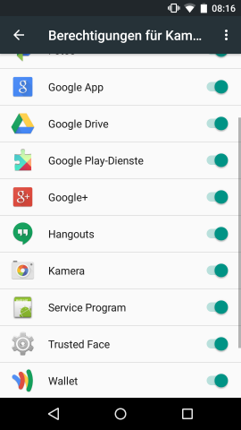 ... lassen sich alle Apps mit der betreffenden Berechtigung anzeigen. (Screenshot: Golem.de)
