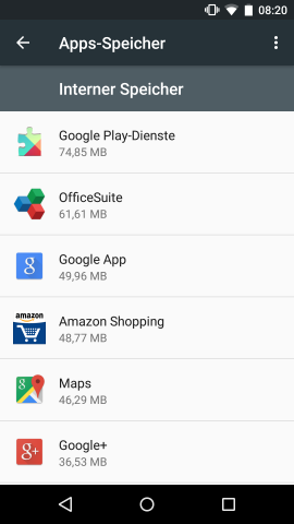 App-Belegung im Flash-Speicher (Screenshot: Golem.de)
