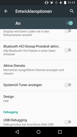 In der ersten Preview gab es in den Entwickleroptionen noch einen Themes-Eintrag - der ist in der Preview 2 verschwunden. (Screenshot: Golem.de)