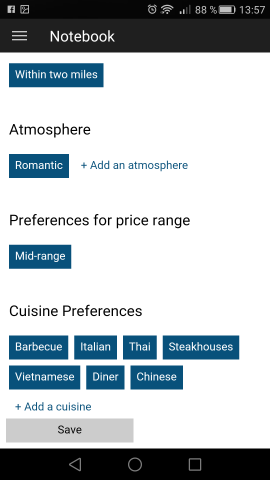 Die Einstellungsm&ouml;glichkeiten sind zahlreicher, da es sich bei der geleakten Beta um eine US-Version von Cortana handelt. (Screenshot: Golem.de)