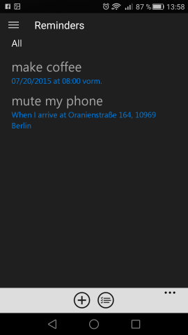Eine &Uuml;bersicht aktueller Erinnerungen (Screenshot: Golem.de)