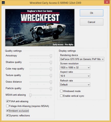 Next Car Game Wreckfest mit D3D9 und 32 Bit (Screenshot: Golem.de)