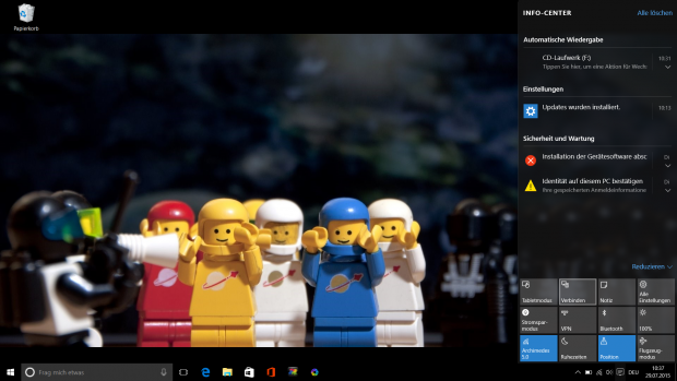 Das neue Info-Center ist praktisch.(Screenshot: Golem.de)