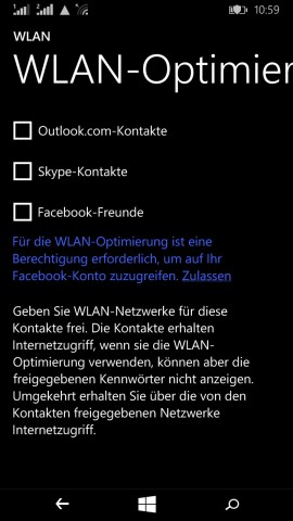 Damit lassen sich WLAN-Passwörter automatisch an Kontakte verteilen. (Screenshot: Golem.de)