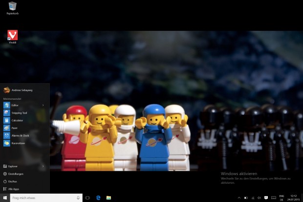 Das Startmen&uuml; von Windows 10 kann auch ganz ohne Kacheln verwendet werden. (Screenshot: Golem.de)