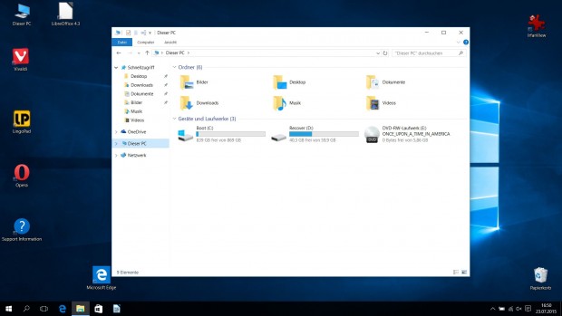 Microsofts neuer Datei-Explorer für Windows 10 (Screenshot: Golem.de)