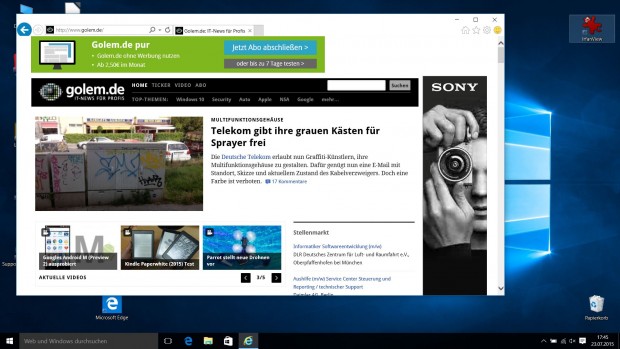 Alter Internet Explorer in Windows 10 (Screenshot: Golem.de)