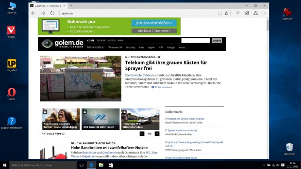 Edge Browsr in Windows 10 (Screenshot: Golem.de)
