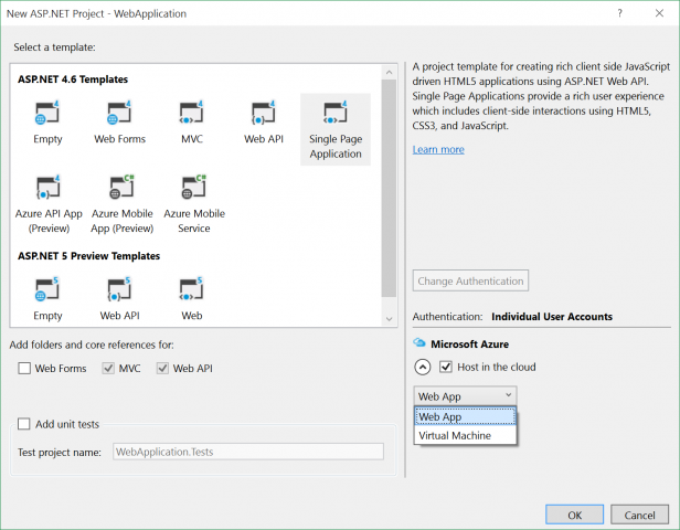 Eine Vorschau auf ASP.NET 5 ist enthalten. (Quelle: Microsoft)