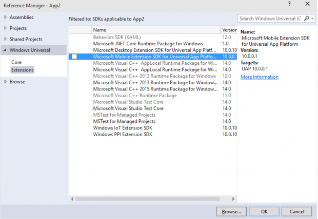 Apps k&ouml;nnen an verschieden SDKs angepasst werden. (Quelle: Microsoft)