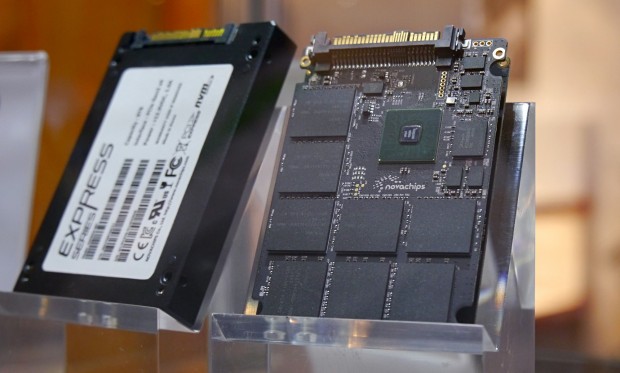 Novachips Express-SSD mit 6,4 TByte, NVMe-Protokoll und PCIe-2.0-4x-Anbindung (Foto: Marc Sauter/Golem.de)
