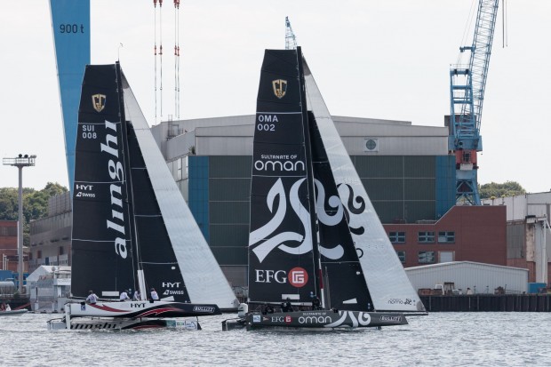 Am Ende zu aggressiv: Im Zweikampf gegen Oman im letzten Rennen vergaben die Schweizer den Tagessieg. (Foto: Werner Pluta/Golem.de)