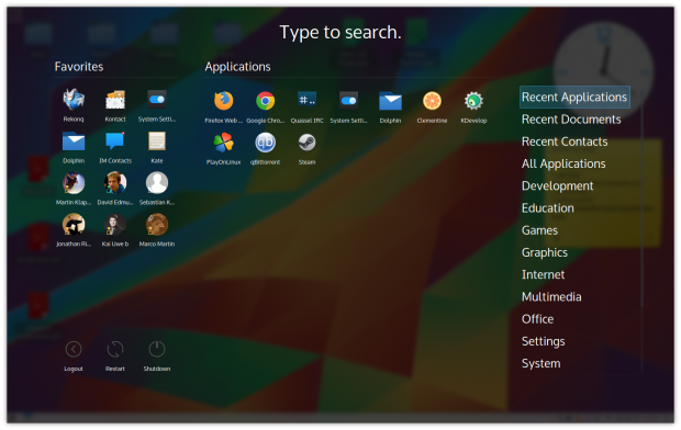 Der neue Vollbild-Launcher (Bild: KDE - CC-BY 3.0)