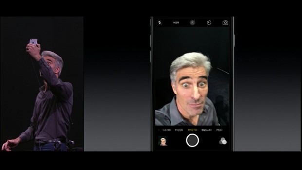 So können Nutzer beispielsweise schnell auf die Selbstporträt-Funktion der Kamera-App zugreifen. (Bild: Apple/Screenshot: Golem.de)