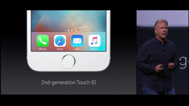 Auch Touch ID ist bei den neuen iPhones wieder eingebaut - der Sensor soll doppelt so schnell Fingerabdrücke erkennen. (Bild: Apple/Screenshot: Golem.de)