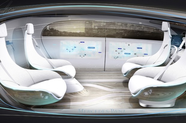 Prototypen wie der F 015 sind rechtlich noch Zukunftsmusik. (Grafik: Daimler)