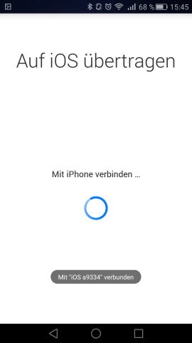 Die Verbindung zwischen Android-Smartphone und iPhone erfolgt &uuml;ber ...