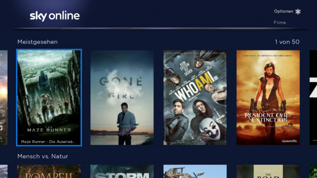 Rubrik der meistgesehenen Filme (Screenshot: Golem.de)