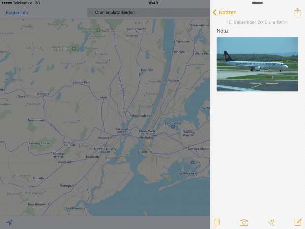 Slide Over auf dem iPad Air (Screenshot: Golem.de)