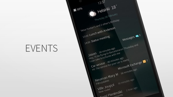 Die Basis-Ansichten von Sailfish OS 2.0 (Bild: Jolla)