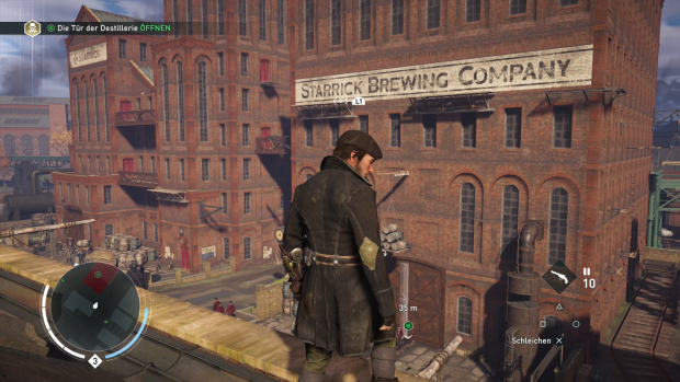 Jacob schleicht sich in eine Fabrik. (Screenshot: Golem.de)