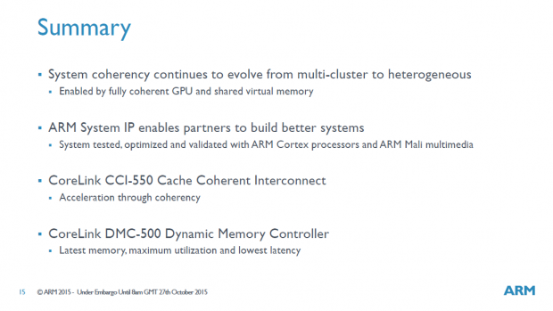 Präsentation zum Corelink CCI-550 und DMC-500 (Bild: ARM)