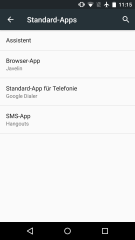 Android 6.0 bietet eine Übersicht mit den Standard-Apps. (Screenshot: Golem.de)