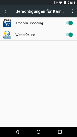 Es werden nur noch die Berechtigungen der zus&auml;tzlich installierten Apps aufgelistet. (Screenshot: Golem.de)
