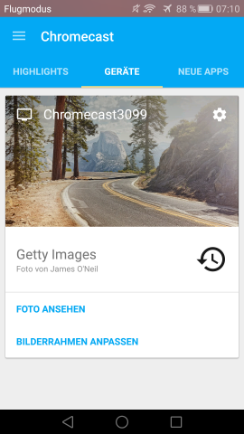 Hier wird der Chromecast verwaltet. (Screenshot: Golem.de)