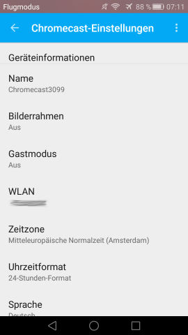 Einstellungen f&uuml;r den Chromecast (Screenshot: Golem.de)