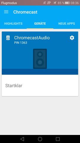 In der Chromecast-App wird die PIN f&uuml;r den Gastzugang angezeigt. (Screenshot: Golem.de)