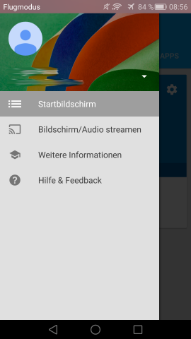 Im Seitenmen&uuml; kann das Audiostreaming f&uuml;r alle Apps aktiviert werden. (Screenshot: Golem.de)