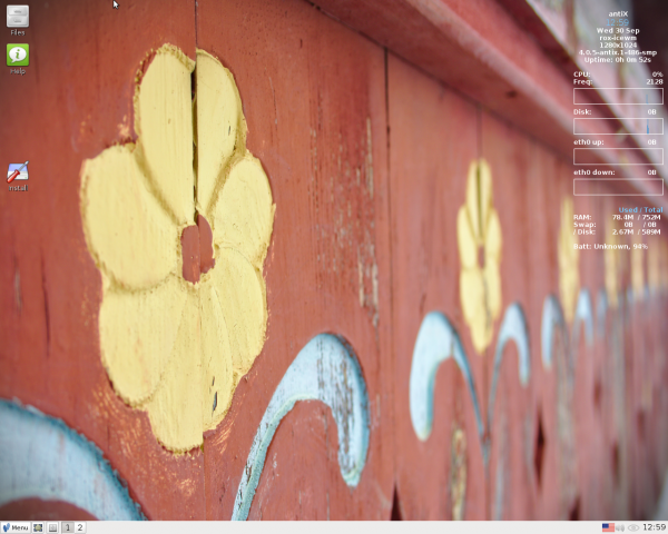 Der Startbildschirm von AntiX-Linux (Screenshot: Erik B&auml;rwaldt)