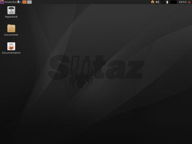 Der Slitaz-Startbildschirm (Screenshot: Erik B&auml;rwaldt)
