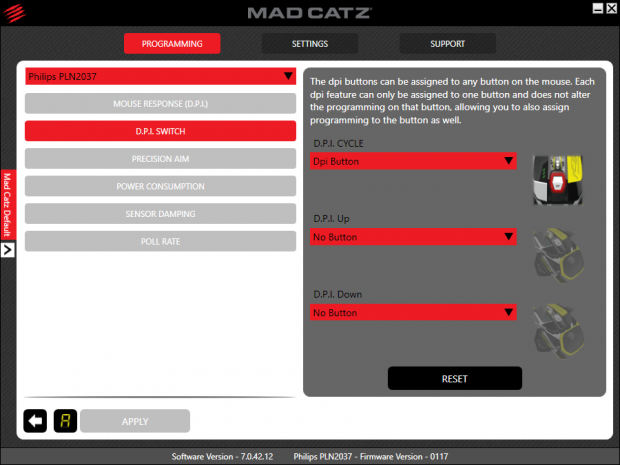 Treiber der Mad Catz Rat Pro X (Screenshot: Golem.de)